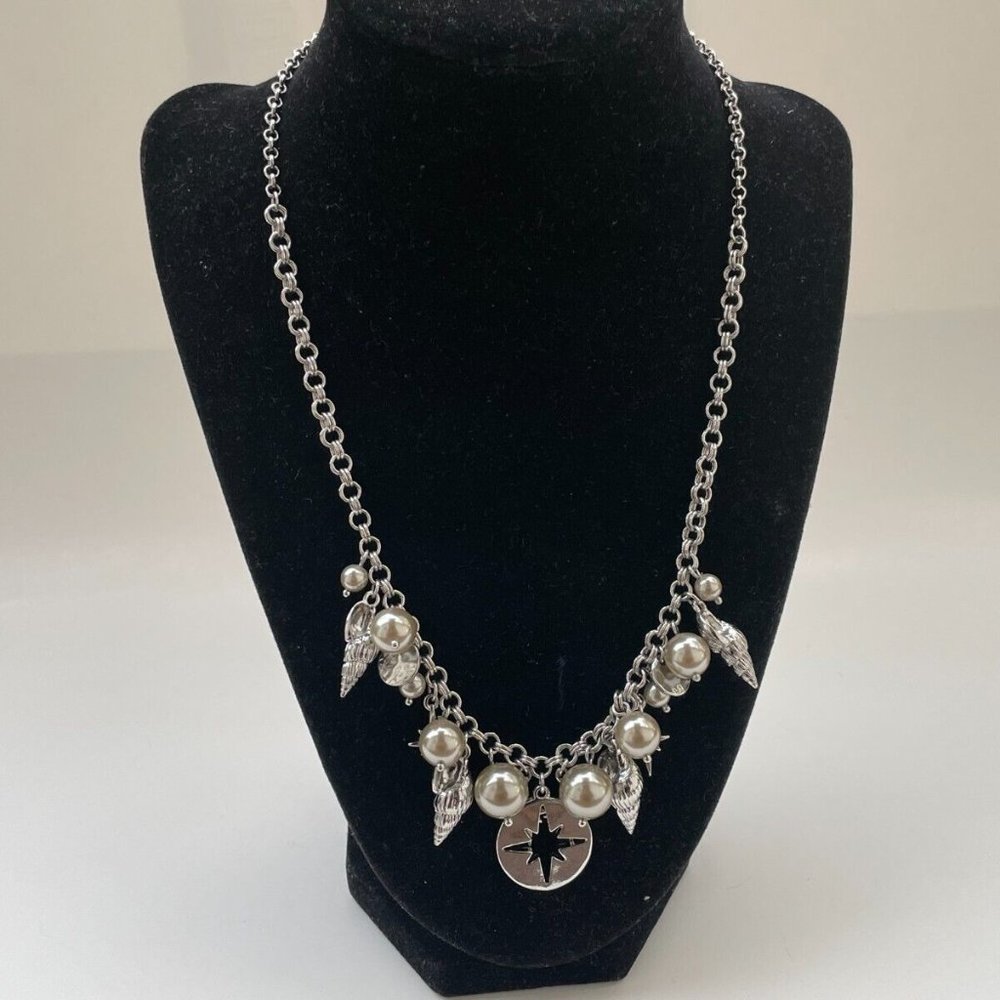 Banana Republic Women Necklace Silver tone Ladies Statement Necklace Jewelry $40